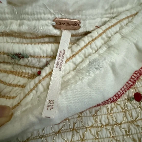 Free People Rose Bud Smocked Tube Top- XS - Picture 7 of 10